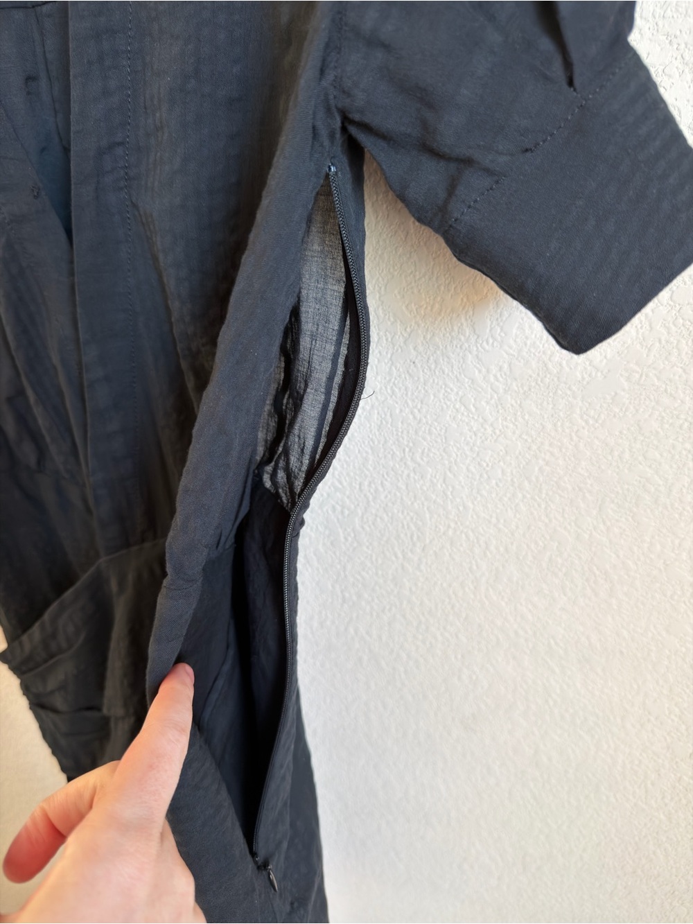 L'Academie The Court Mini Dress S Black Ruched Wrap Cotton Short Sleeve Revolve - Picture 9 of 11